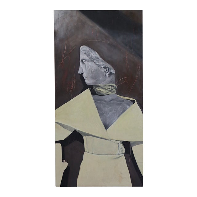 ‘Woman in Jacquemus’ - Oil Painting by Zamarys Rivera For Sale