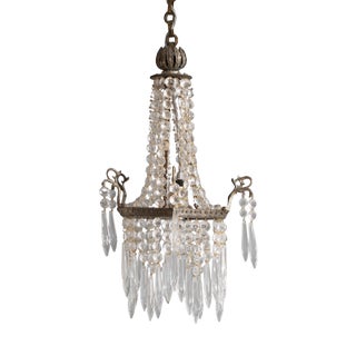 Small Antique Chandelier in Glass, 1900 For Sale