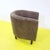 2000 - 2009 Brown Leather Club Chair with Exposed Stitching and Wooden Legs For Sale - Image 5 of 8