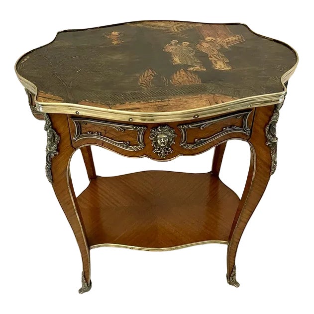 Antique Victorian French Kingwood & Ormolu Mounted Freestanding Centre Table For Sale