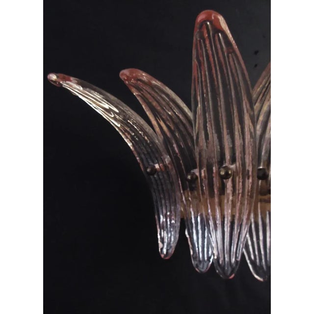 Murano Murano Palmette Pink Glass Sconces - a Pair For Sale - Image 4 of 9