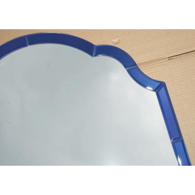 Mid-Century Modern Style Cobalt Blue Wall-Mounted Mirror, Italy For Sale - Image 4 of 11