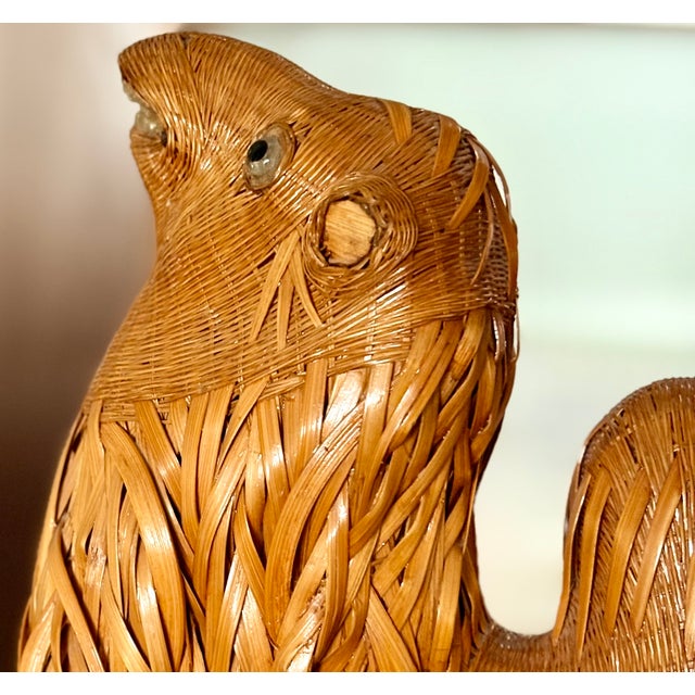 Brown Mid-Century Chinese Wicker and Reed Camel For Sale - Image 8 of 13