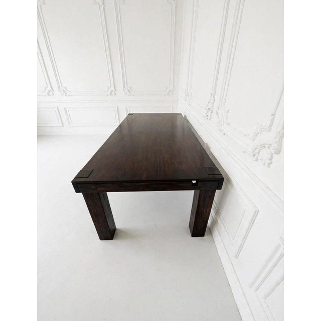 Wood Monumental Minimalist Extendable Dining Table in High-Gloss Ebonized Hardwood For Sale - Image 7 of 11