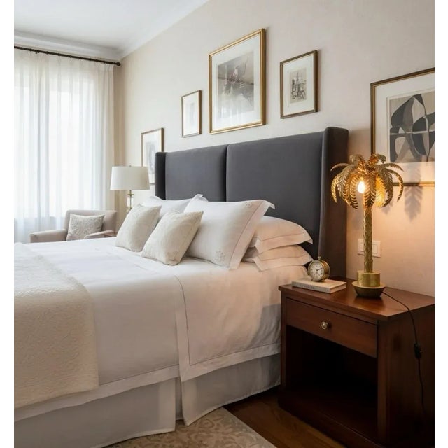 Hollywood Regency Style Brass Palm Tree Table Lamp For Sale - Image 4 of 4