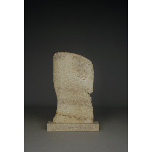 Large Stone Sculpture of Stylised Head, 1970s For Sale - Image 6 of 15