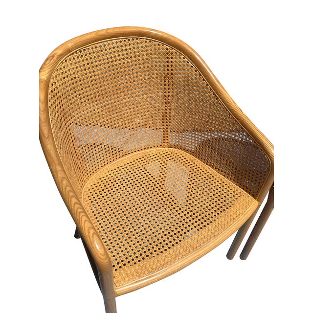 Modern Pair of Cane Landmark Chairs by Ward Bennett for Brickel For Sale In New York - Image 6 of 9
