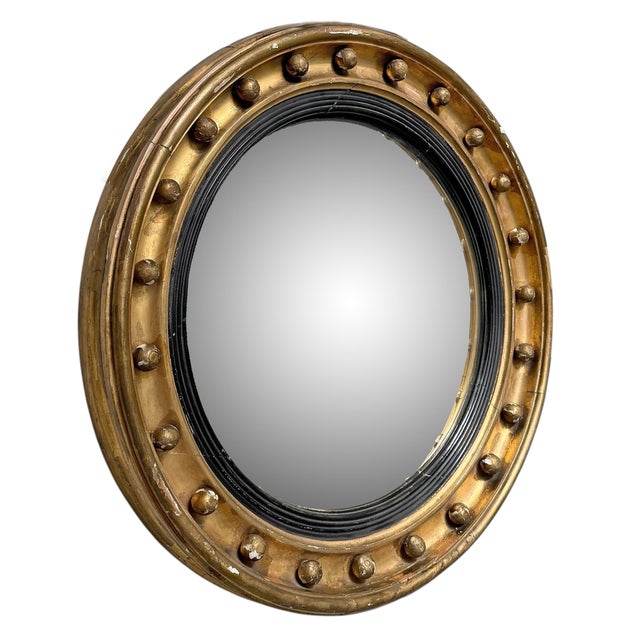 American Early 19th Century American Federal Convex Mirror For Sale - Image 3 of 10