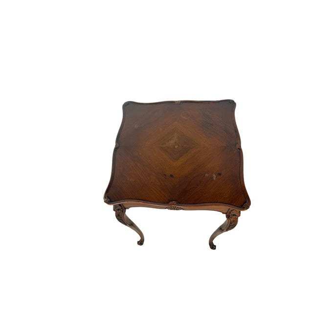 Vintage French Provincial Tall Square Table With Sculptural Turned Legs For Sale - Image 10 of 15