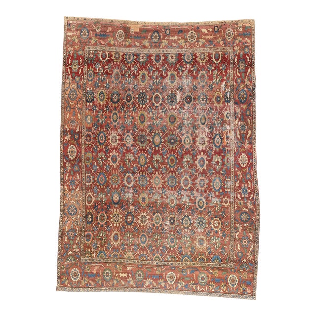 Antique Persian Bakshaish Rug, 10'09 X 14'08 For Sale