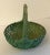 Vintage Asian Woven Green Basket With Handle For Sale - Image 4 of 8