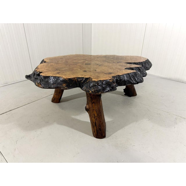 Brown Large Tree Trunk Coffee Table by Frank Armich, Canada, 1970s For Sale - Image 8 of 15