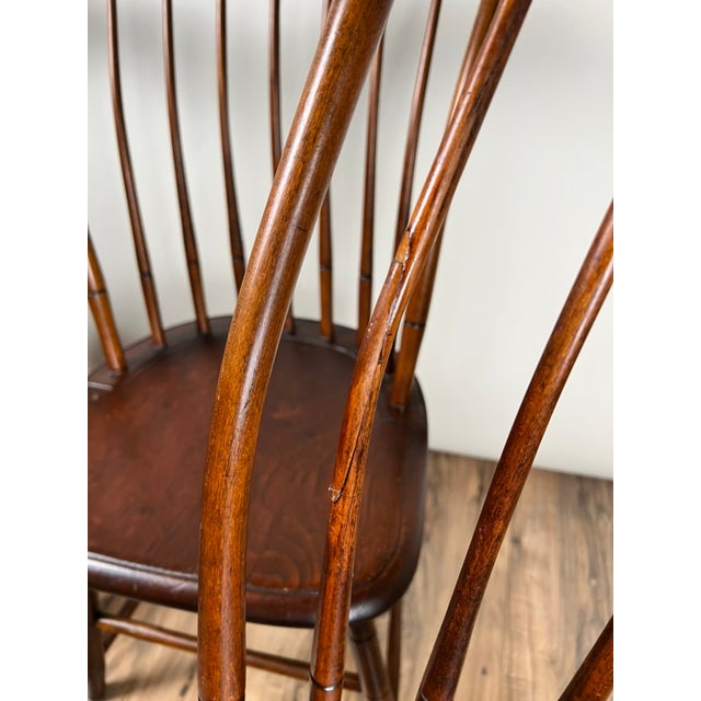 Antique Set of Four New Hampshire Step Down Windsor Chairs Signed j.r. Hunt C. Early 19th Century For Sale - Image 10 of 13