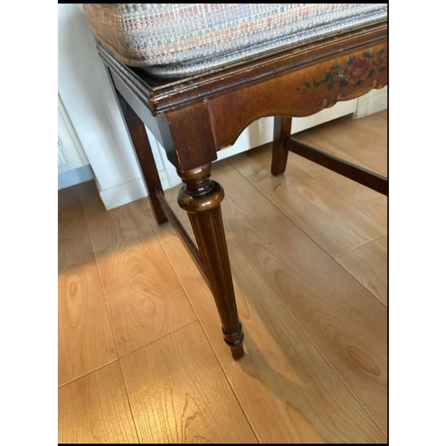 Wood Stunning Vintage French Provincial Balloon Back Side Chair With Hand-Painted Floral Apron, Circa 1940s–1960s For Sale - Image 7 of 12