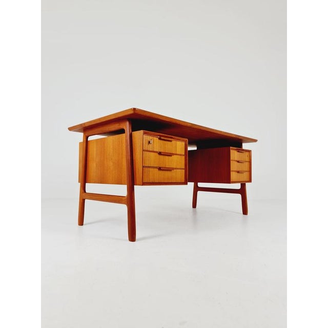 Danish Teak Executive Model No 75 Desk by Omann Jun, 1960s For Sale - Image 13 of 18