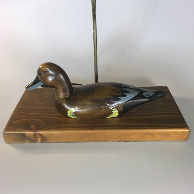 Wooden Duck Lamp & Burlap Shade Chairish