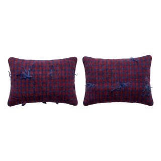 Turkish Oushak Lumbar Kilim Pillow Cover 15'' X 23'' - Set of Two For Sale