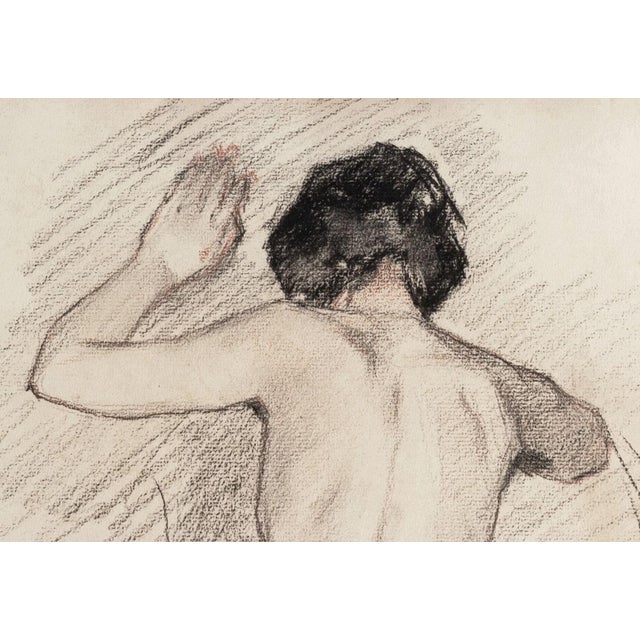 This beautiful early 1900's French figure drawing in the Classicism style is timeless in both beauty and artistic...