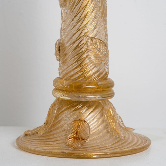 Hand Blown Table Lamp attributed to Barovier & Toso, Italy, 1950s For Sale - Image 4 of 9