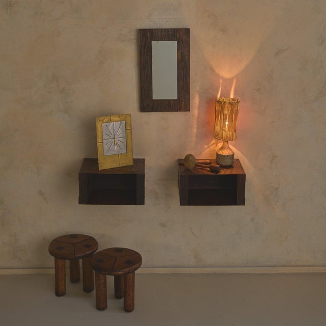 Victor Cerrato Italian Etched Copper Wall-Mounted Side Table by Victor Cerrato, 1960s For Sale - Image 4 of 11