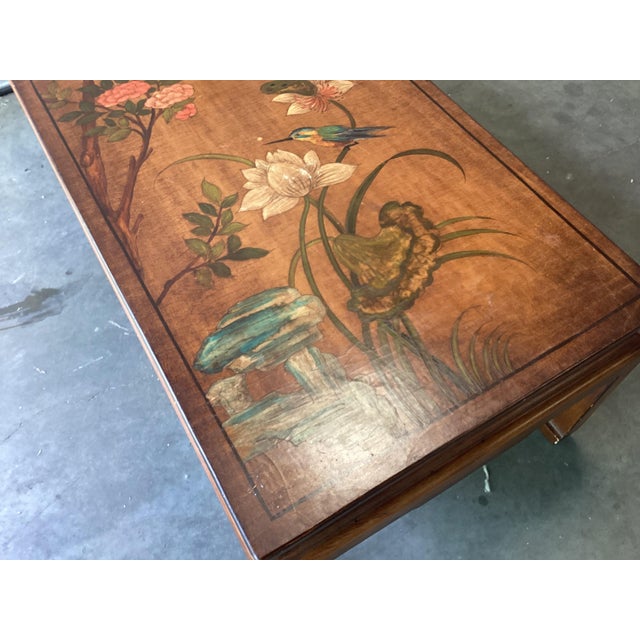 Auburn Elegant Asian Painted Coffee Table For Sale - Image 8 of 12