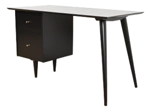 Paul McCobb Planner Group Mid-Century Modern Black Lacquered Writing Desk, Newly Refinished