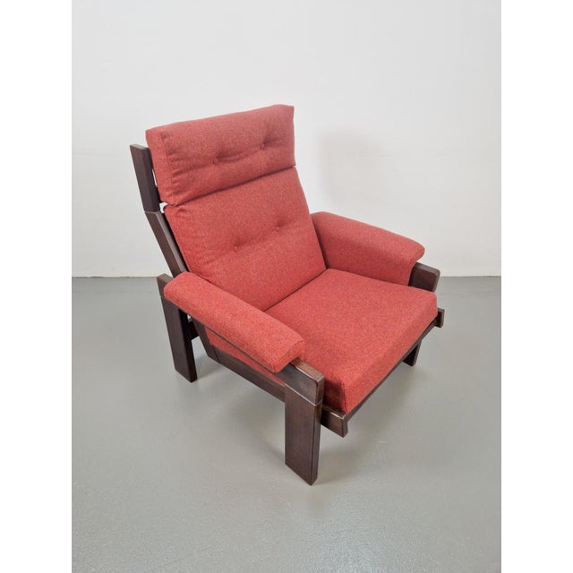 Wood Brutalist Armchair by Martin Visser for 't Spectrum, 1960 For Sale - Image 7 of 15