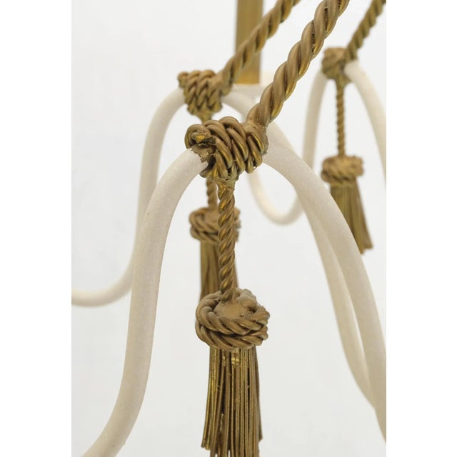 Metal Tassels & Twisted Rope Motive 8 Candles Light Fixture Chandelier For Sale - Image 12 of 13