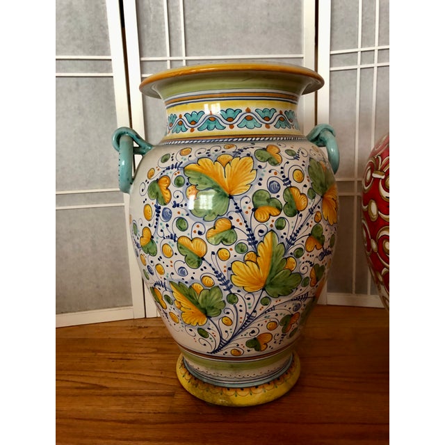 1990s Casola Ceramica Floor Vases 21" X 15" From Positano, Italy 1996 For Sale - Image 5 of 11