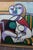 Cubism 1980s Blue Picasso Female Cubist Painting, Framed For Sale - Image 3 of 6
