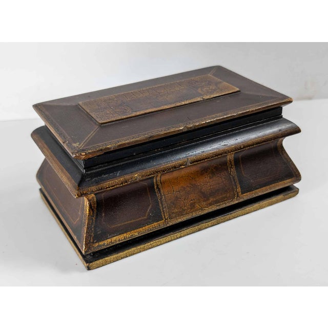 English 19th Century English Regency Egyptian Revival Sarcophagus Form Japanned Box For Sale - Image 3 of 16