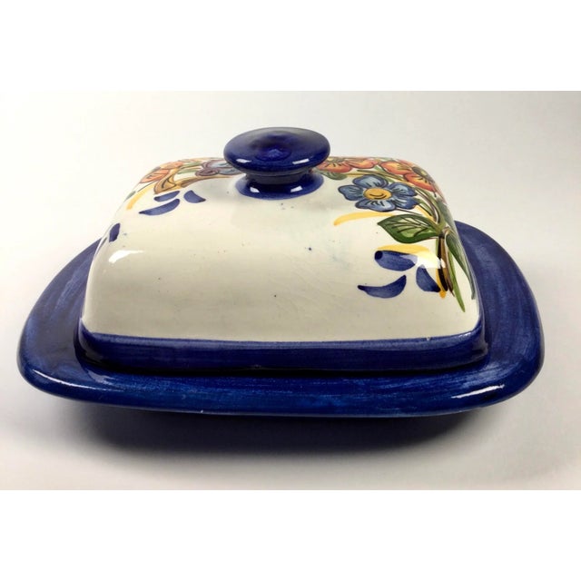 Vintage Hand-Painted Butter Dish or Condiment Holder by Olaria For Sale - Image 9 of 13