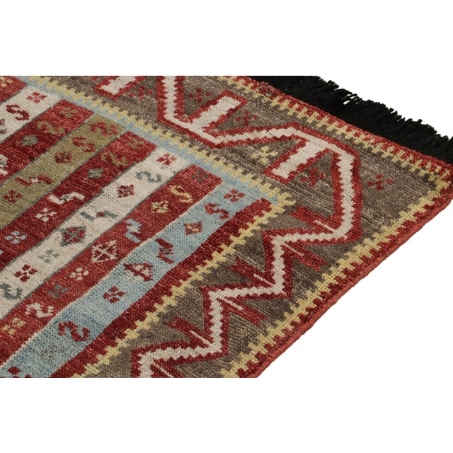 3x8 Tribal Style Runner in Multicolor Stripes, Geometric Pattern by Rug & Kilim For Sale In New York - Image 6 of 7