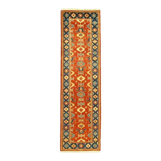 Pasargad DC Fine Hand Knotted Kazak Design Runner For Sale