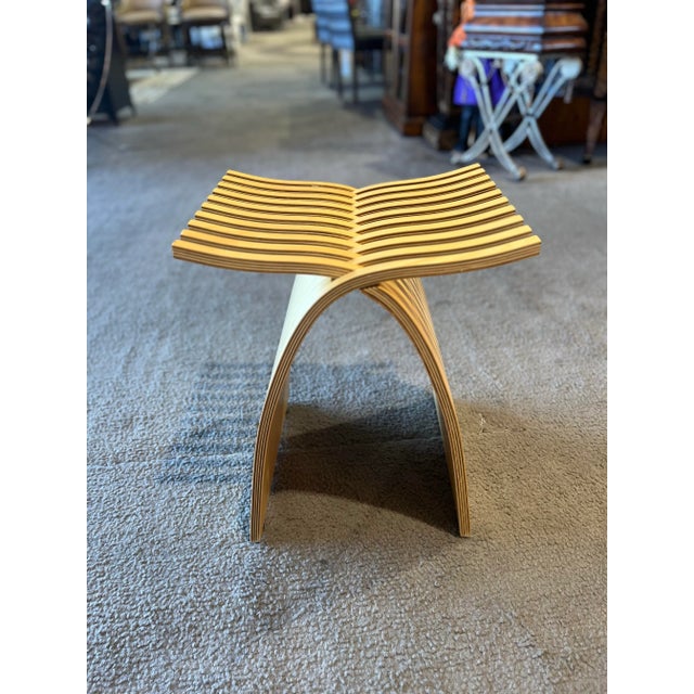 Herman Miller Herman Miller Tan Wood "Capelli" Stool For Sale - Image 4 of 8