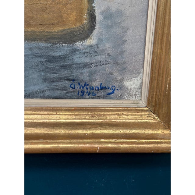 Åke Winnberg, Potted Plant and Green Bottle, 1946, Oil on Canvas, Framed For Sale - Image 8 of 16