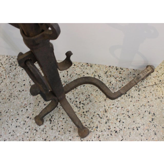 1920s Large Spanish Colonial Addison Mizner Palm Beach Workshop Style Andirons - a Pair For Sale - Image 10 of 13