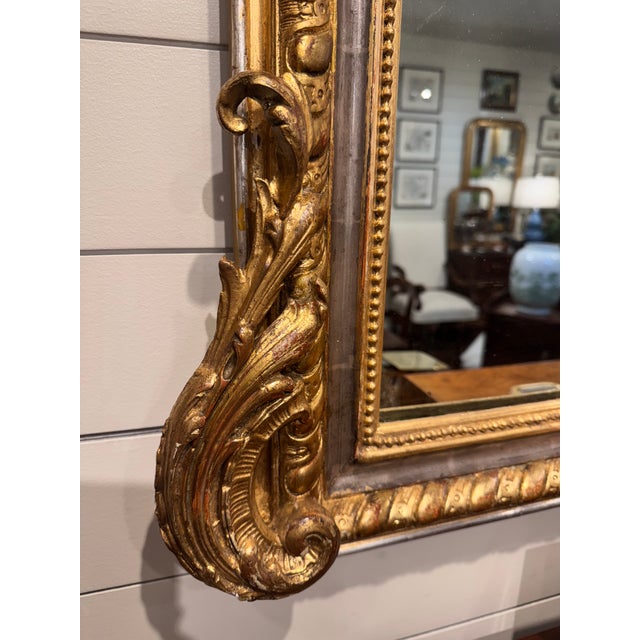 Antique French Carved Gilt Wood Mirror For Sale - Image 4 of 10