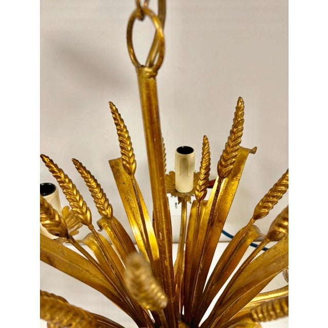 Floral Gilt 5-Light Chandelier from Hans Kögl, 1970s, Set of 2 For Sale - Image 11 of 12