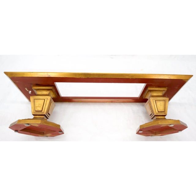 Hollywood Regency Faux Gold Gilt Base Solid Slate Top Coffee Table For Sale - Image 11 of 12