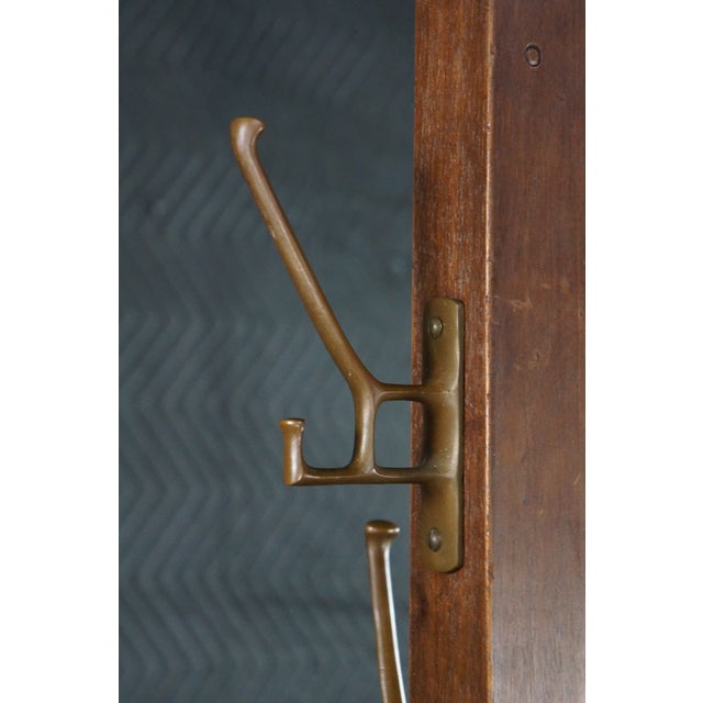 Wood Antique b.l. Marble Chair Co Mission Arts & Crafts Oak Coat Hat Hall Tree 73" For Sale - Image 7 of 17