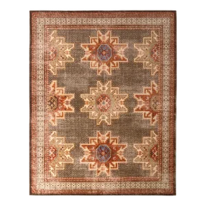 Rug & Kilim’s Oversized Etoile Rug in Red and Brown, 12x14