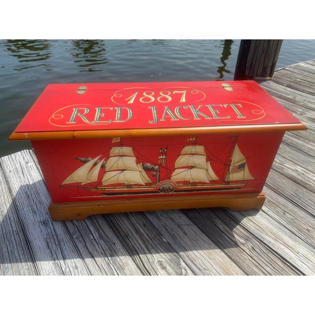 Italian Coastal Hand Painted Trunk/Chest Circa 1980s Sign For Sale - Image 9 of 12