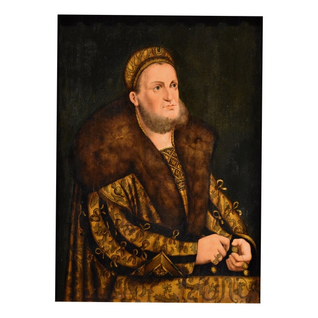 Follower of Lucas Cranach I, Frederick III of Saxony, 19th Century, Oil on Panel For Sale