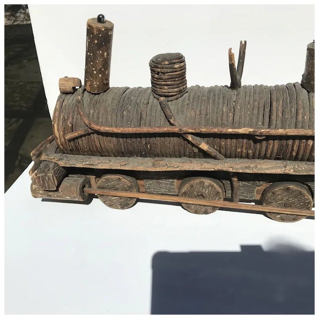 Wood Century 1920 Folk Art Wooden Train For Sale - Image 7 of 7