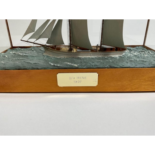 Wood Miniature Ship Model of the Sailing Ketch Irene For Sale - Image 7 of 11
