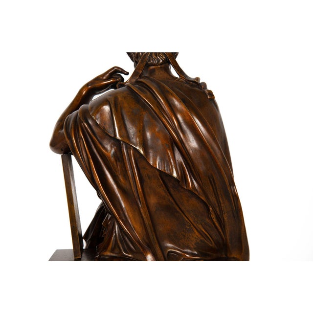 Antique French Bronze Sculpture of Philosopher “Zeno of Elea” by Eugene Laurent For Sale - Image 13 of 18