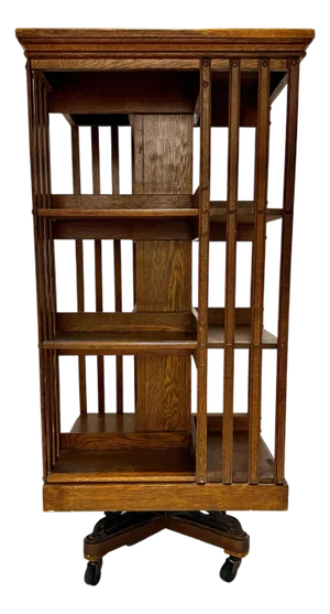 Early 20th Century Arts and Crafts Oak Revolving Bookcase by Danner