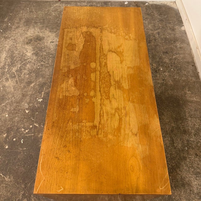 Wood Mid Century John Widdicomb Walnut Sideboard Chest With Sliding Doors For Sale - Image 7 of 10