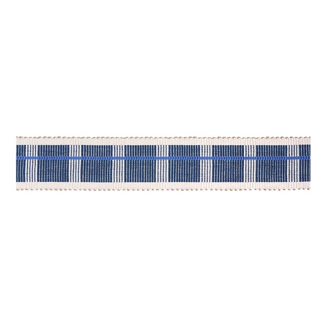 Schumacher Calcada Tape Trim Medium in Lapis - 1 Yard For Sale